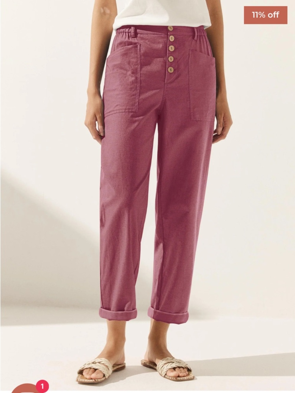 New with tags Lintico raspberry pink button fly pant size small